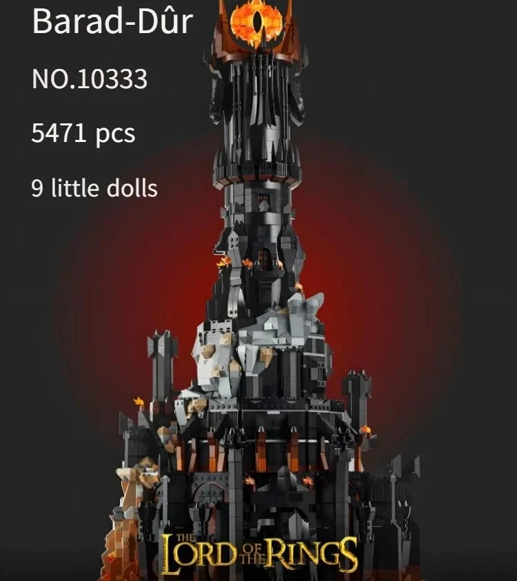 

5471Pcs Lord Rings Barado Fortress Barad-Dur Dark Tower Model 10333 MOC-Bricks Kit Creative Toy Boys Holiday Birthday Gift