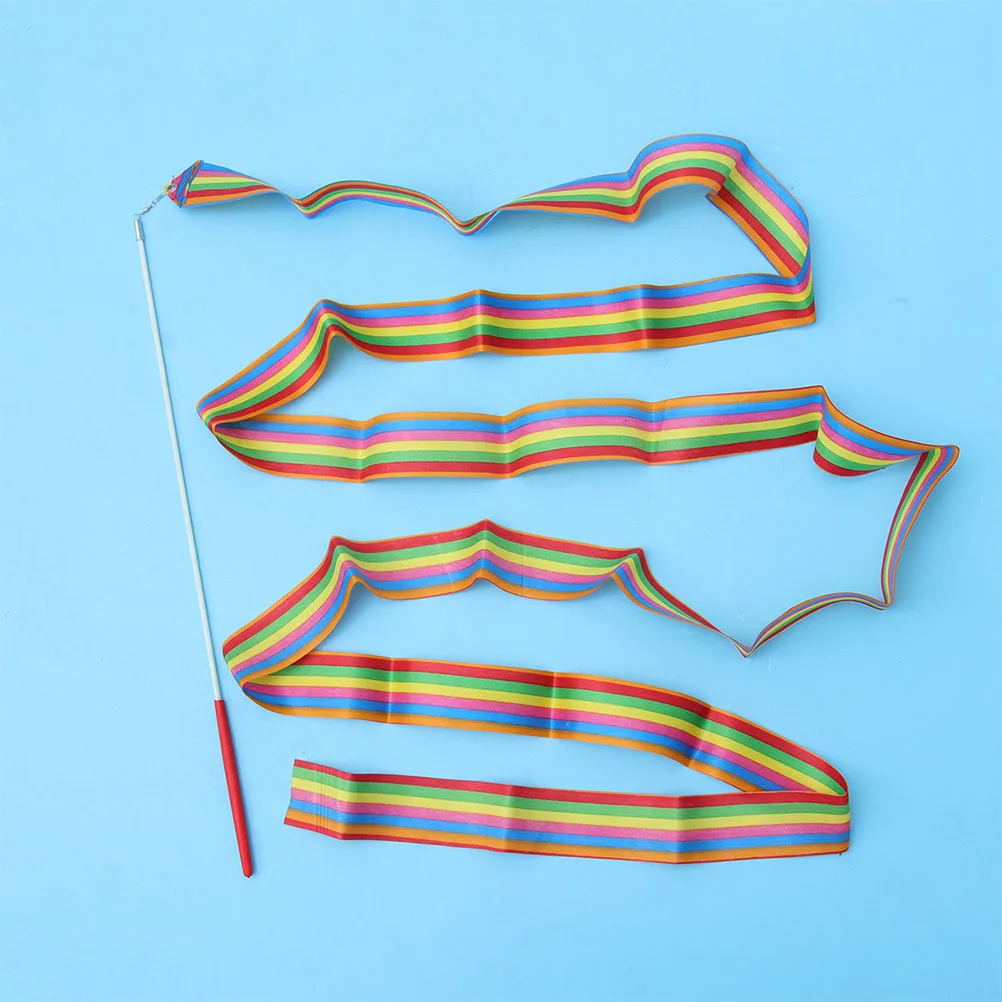 

5pcs 2-Meter Artistic Gymnastics Ribbon Colorful Dance Streamers For Baton Twirling Chinese Oriental Dance Circus Exercise