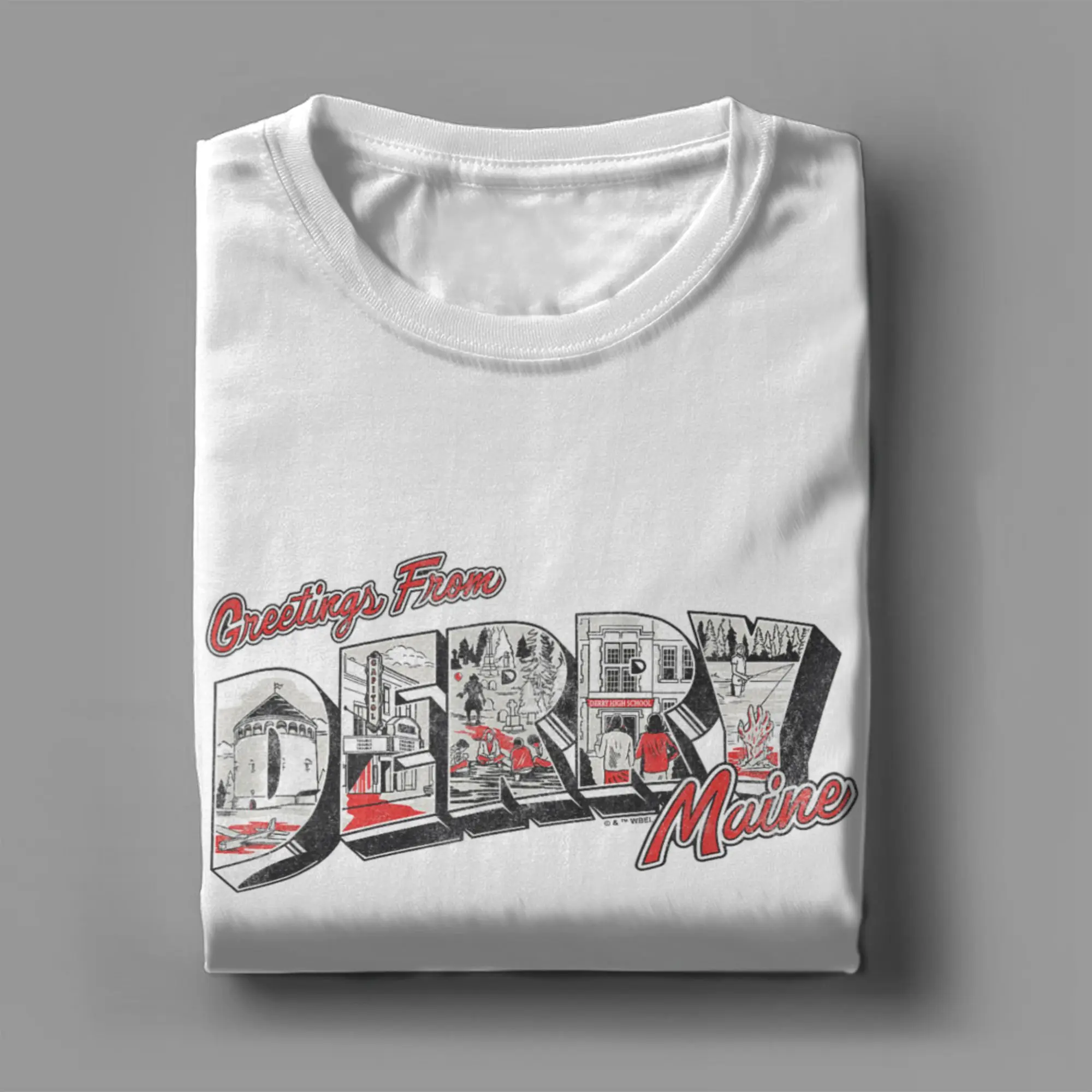 إتس ديري ترحيب تحيات الرجال تي شيرت الرعب التلفزيون الجدة تي شيرت قصير الأكمام طاقم الرقبة تي شيرت القطن الجرافيك قميص مطبوع #3