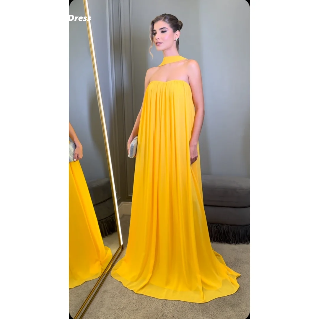 

Lena Custom Made Prom Dresses 2025 Luxury Prom Dress 2025 Sleeveless Shawl Elegant Women's Dresses for Wedding Party Chiffon