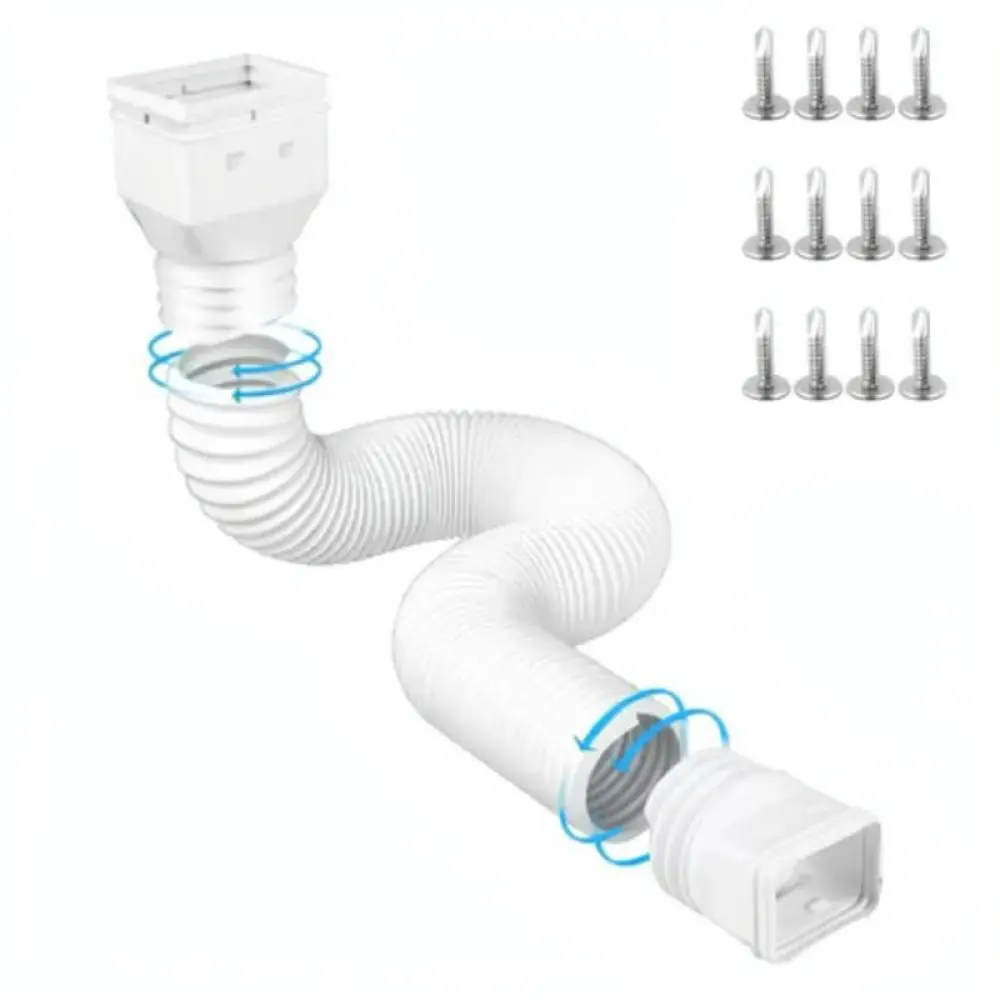 Adjustable HDPE Plastic Square Downpipe Rain Gutter Hose For Residential Building Exterior Water Management
