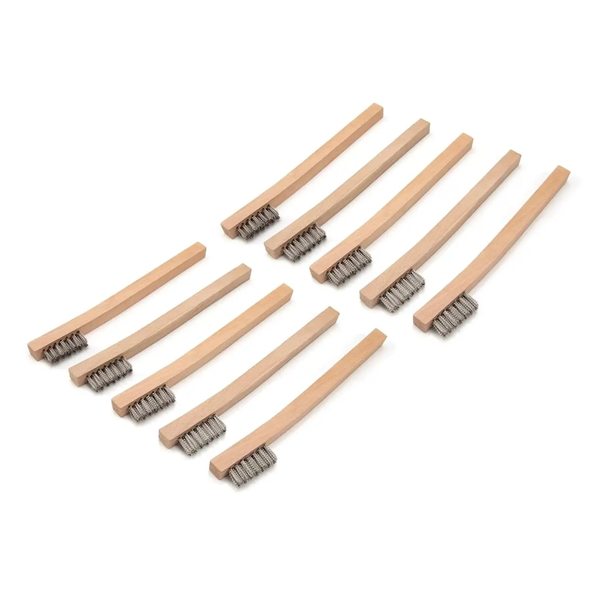 DT57 LATEST MODEL Stainless Steel Count Wire Brush for Mechanics and Painters, Removes Rust and Paint From Metals, Wood Handle