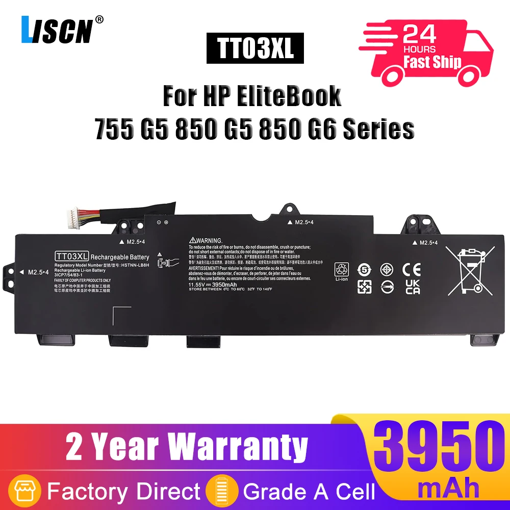 LISCN TT03XL Аккумулятор для ноутбука HP EliteBook 755 850 G6 ZBook 15U G5 G6 Series 932824 -1С1 932824 -2C1 HSTNN-LB8H HSTNN-DB8K