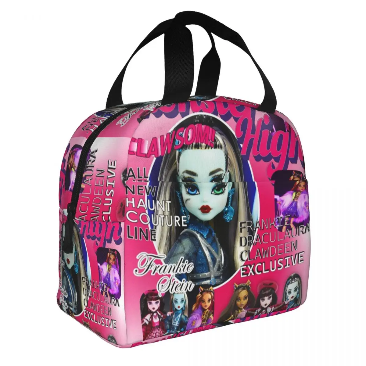 Custom Draculaura Monster High Magazine Insulated Lunch Bags Picnic Animated Tv Movies Waterproof Thermal Cooler Bento Box