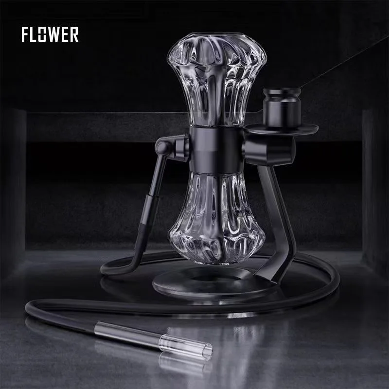 Glass hookah gravity hookah waterpipe hourglass gravity hookah 360° rotating diamond dry herb tobacco pipe