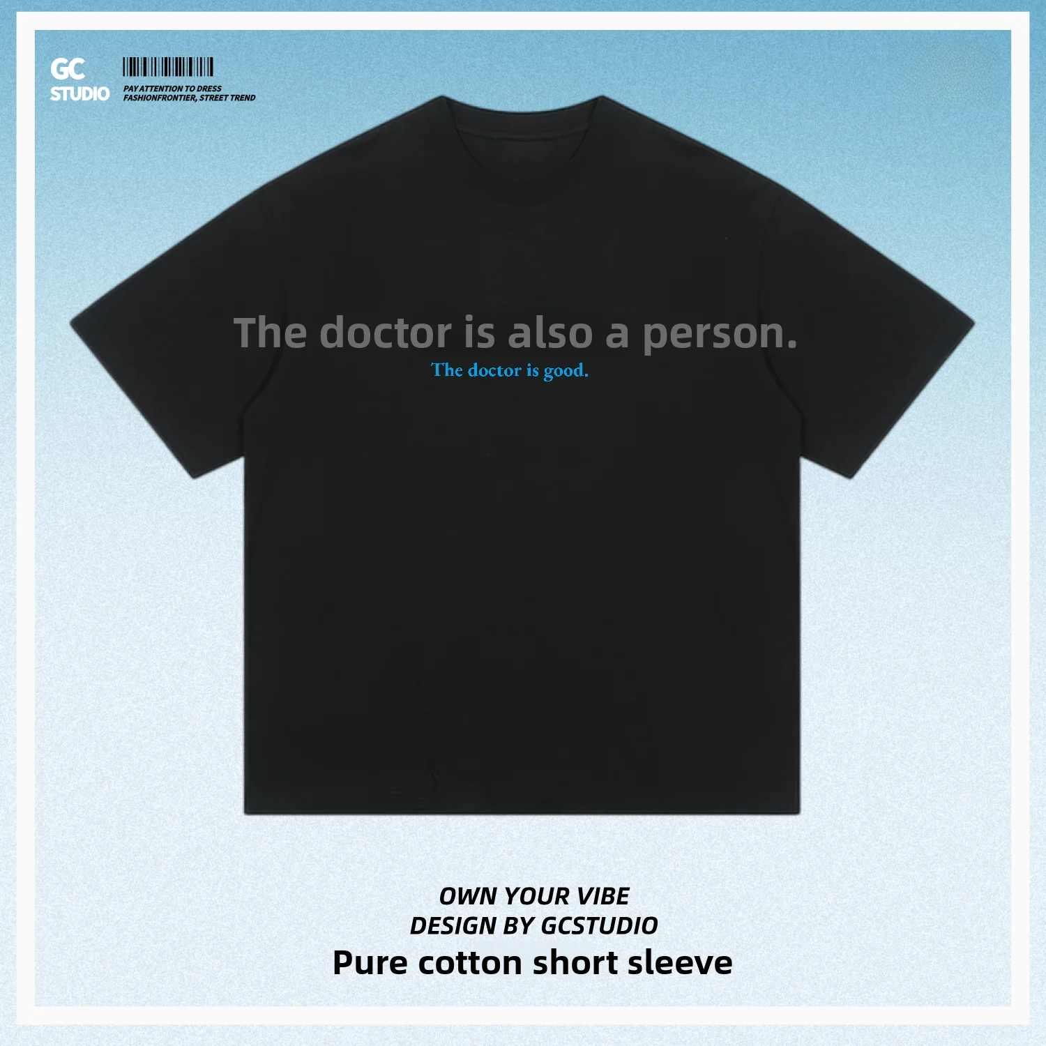 Comfortable Breathable Summer T-Shirt Creative Casual Doctor Is Human Text Print Cotton Top for Men And Women