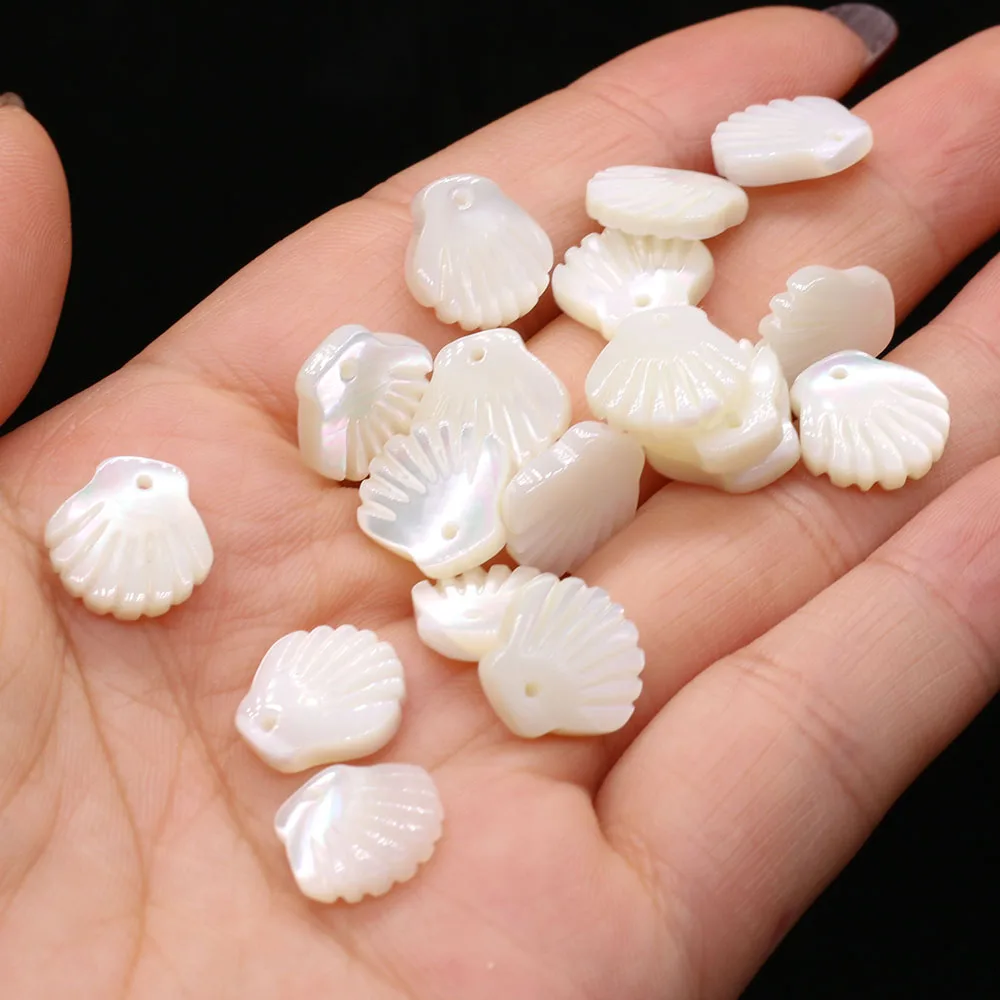 5pcs 12mm Natural Shell White Scallop Small Pendant Charms for Jewelry Making Supplies DIY Women Necklace Earrings Accessories view 5