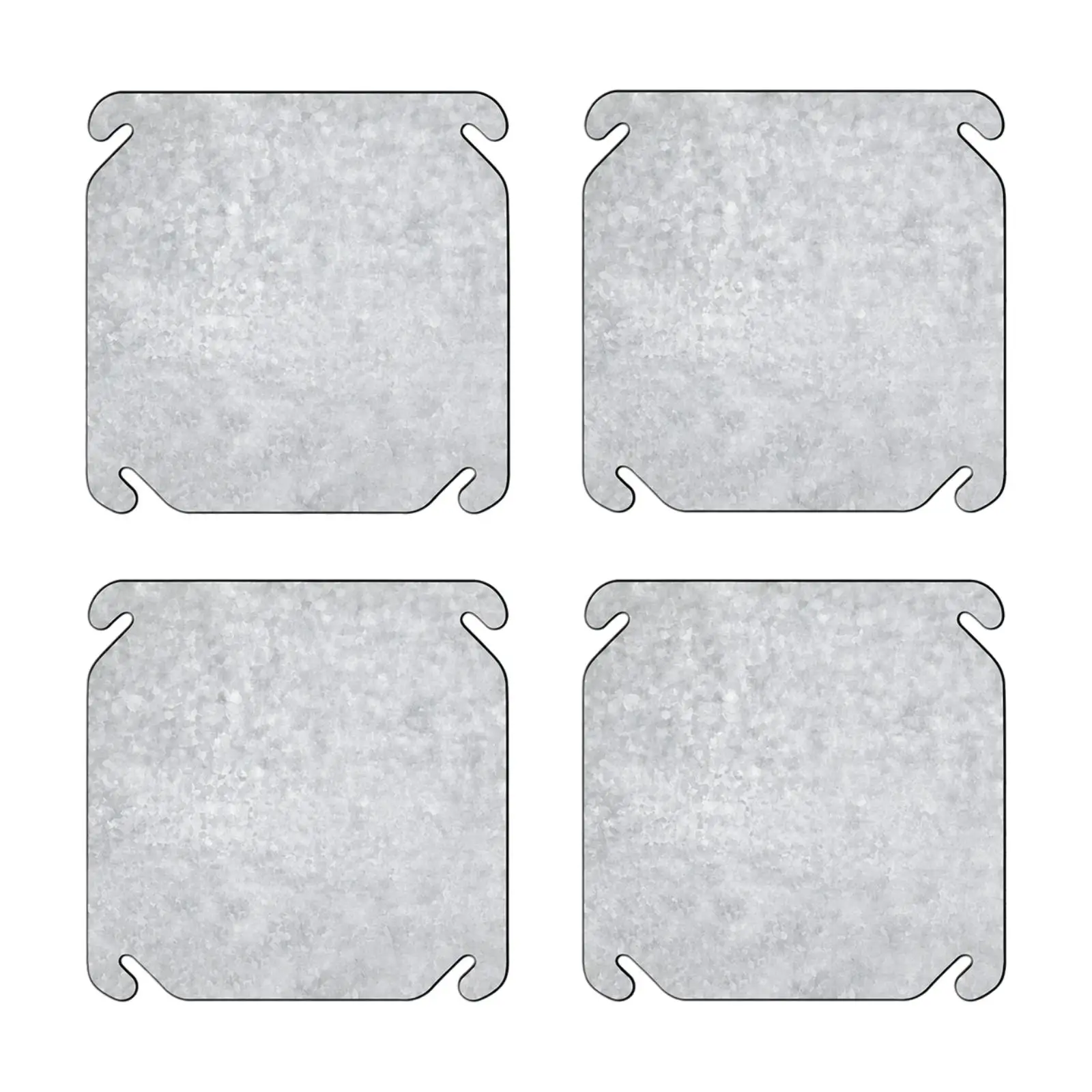 4 Pieces 4-Inch Square Metal Junction Box Cover Easy to Install for Electricians, Renovation Contractors, Home Wiring Projects,