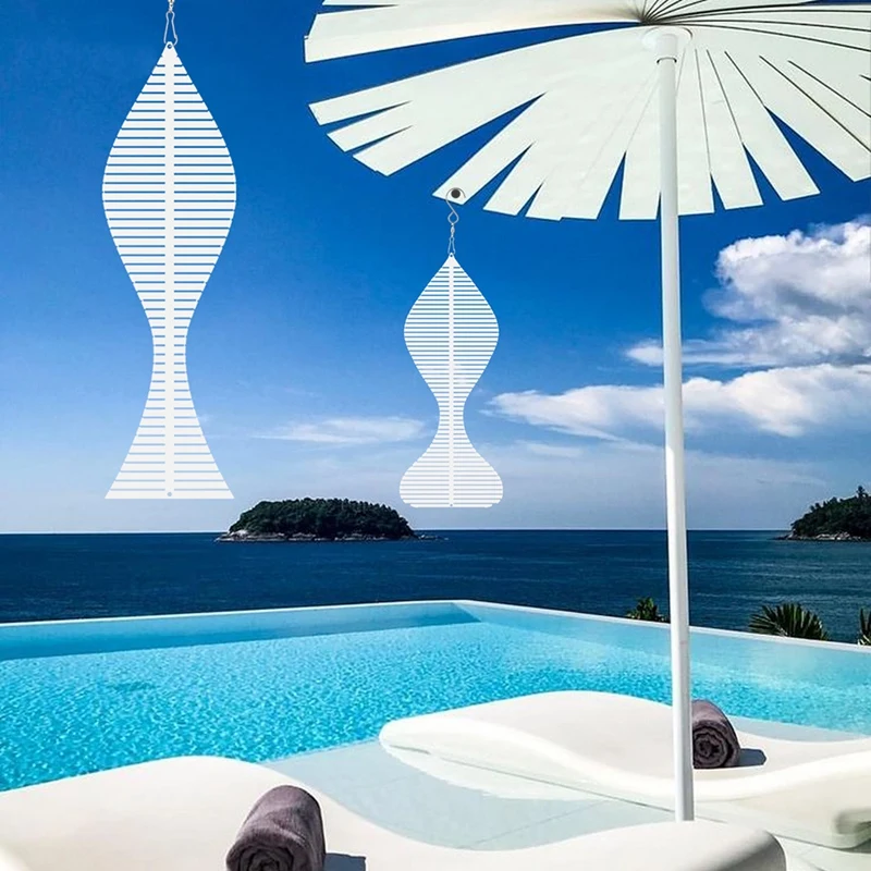 Spinner de viento de sublimación en blanco de doble cara 3D, cola de pez, escultura de viento de Metal de aluminio, adornos de jardín