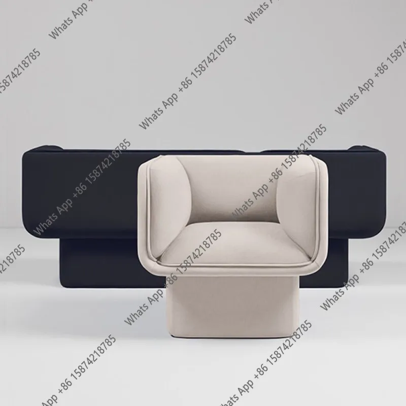 Nordic clothing store living room single simple modern modern design exhibition three people blue sofa