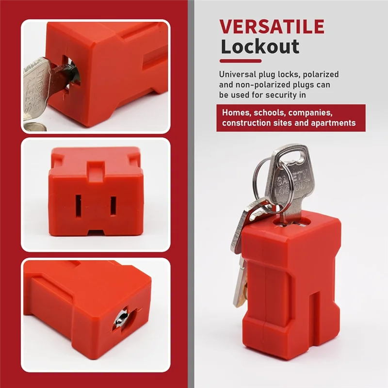 A47Z Plug Lock Lockout Device 2 Pack Outlet Locking Safety Lock Fits Electrical Shutdown Service