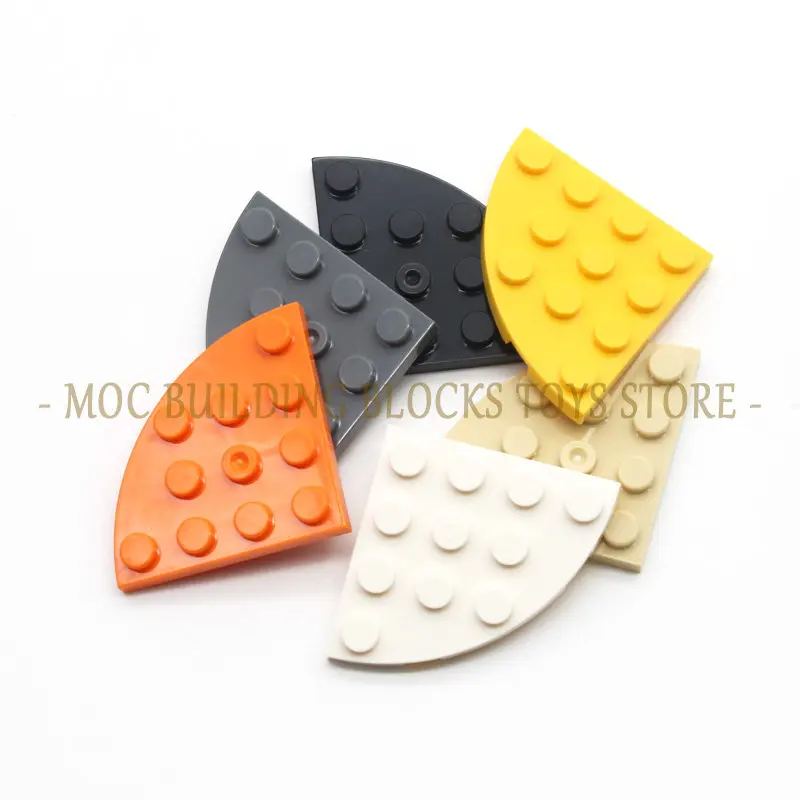 

20pcs/bag MOC Brick Parts 30565 Plate Round Corner 4x4 Building Block Baseplate Enlighten Classic Compatible with Particles Toy