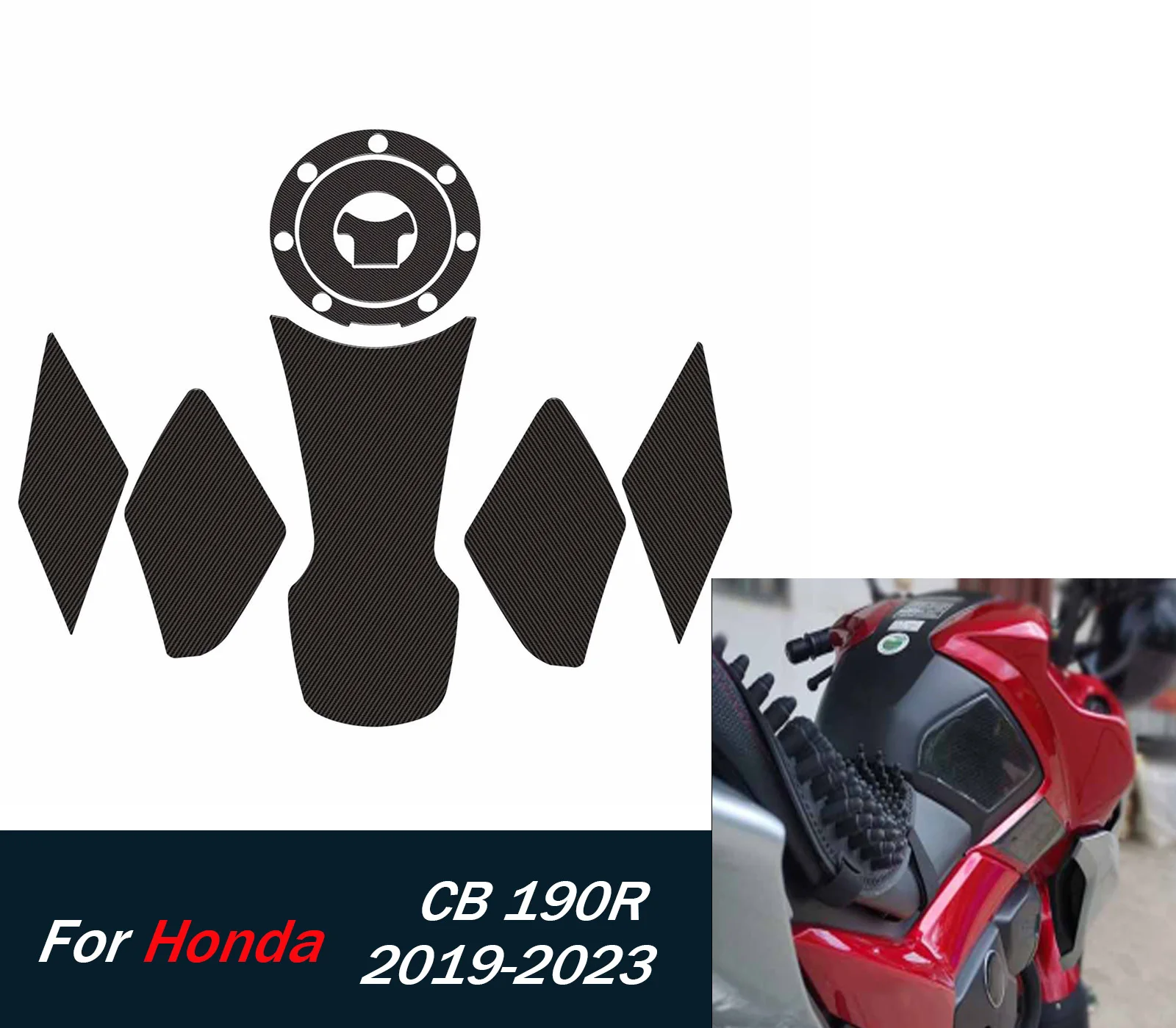

Motorcycle Tank Pad Stickers Gas Protector For Honda CB 190R 2019-2023 2021 2022 CB190 R Knee Protection Accessories ﻿