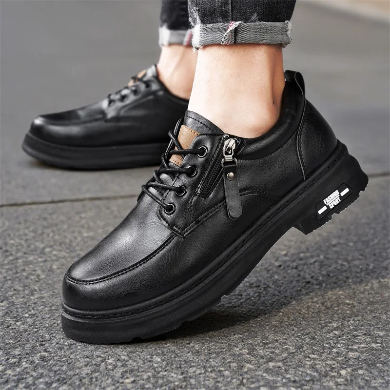 

Мужская повседневная кожаная обувь. Дизайнерская модная универсальная обувь на платформе. Мужская деловая дышащая кожаная обувь Zapatos De Hombre.