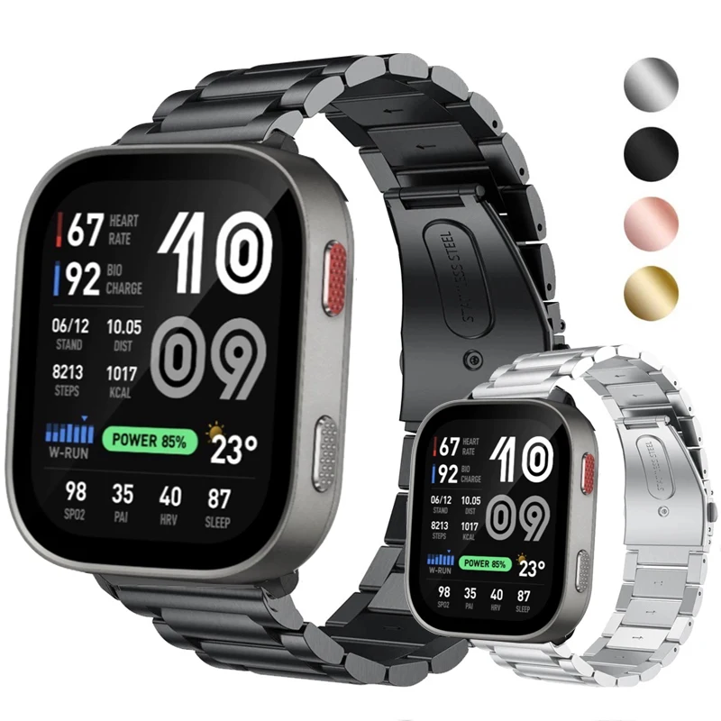 Watch Bracelet Strap for Amazfit Bip Max Stainless Steel Band for Amazfit Bip Max Metal Correa Wristband 22mm 20mm