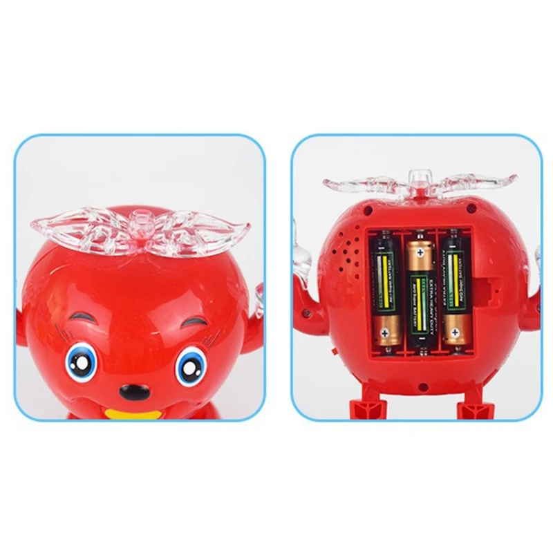 Creative Electric Bobbing Dancing Apple Robot Singing Light Music Enlightening Educational Baby Infant Children Toys