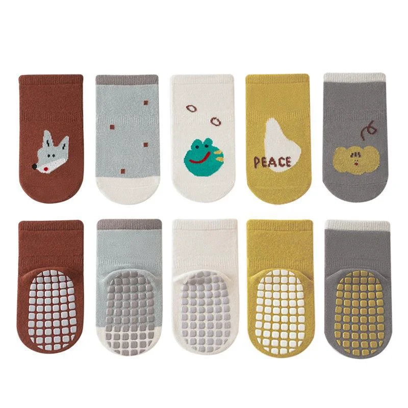 0-5Years Baby Girl Boy Socks Anti Slip Cotton Print Non-slip Toddler Socks for Girls Boys Casual Cartoon Kids Accessories