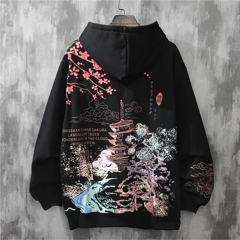 

Men swag velvet trend harajuku style hoodie autumn and winter clothes loose hip-hop japanese streetwear couple fashion hooded