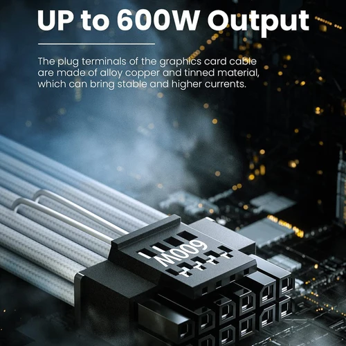 Imagen 2 del producto TEUCER 340mm 16(12+4)Pin macho a 3x8(6+2)Pin hembra manga PCI-e 5,0 Cable de extensión para GPU RTX 3090Ti 4070Ti 4080 4090