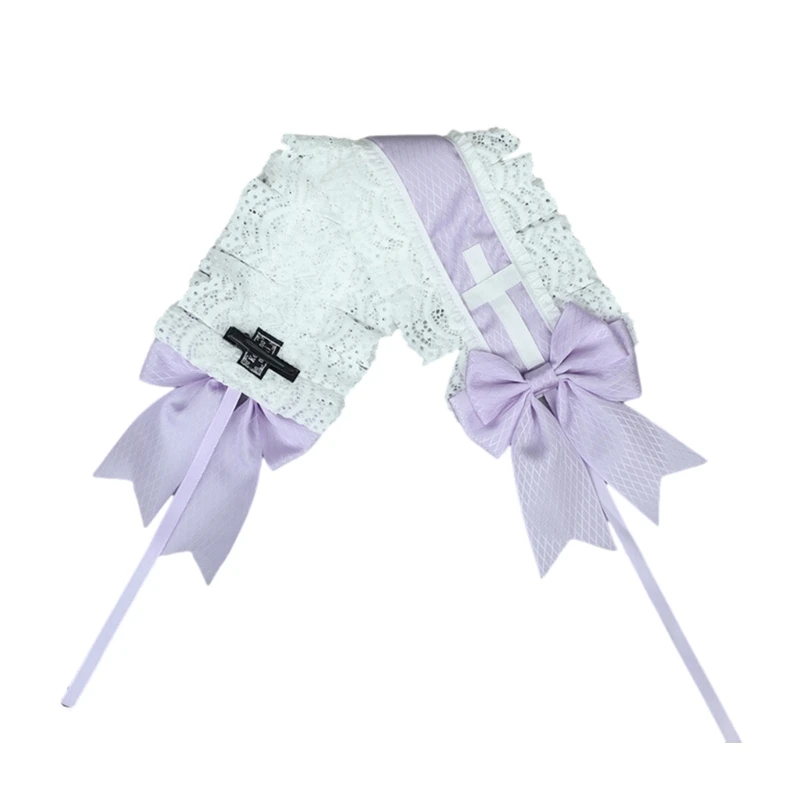 Multilayered Lace Headbands for Women Headwear with Ribbon Pink Bow Drop Shipping