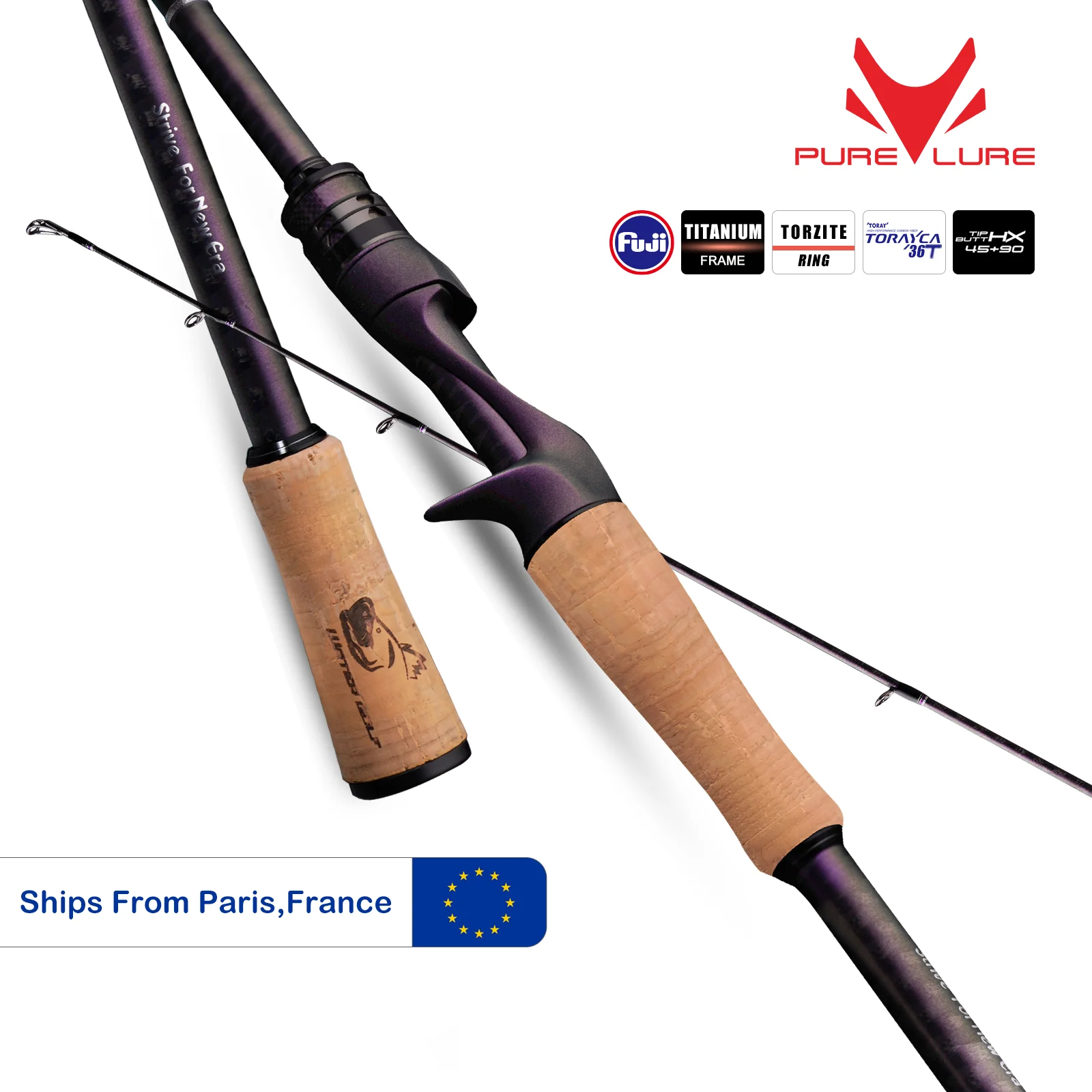 PURELURE AcuteViolet RF Action Rod mit TZ Ring Titanrahmen 6FT Spinn- und Wurfangel für Bass, Hecht, Wels, Forelle, Barsch