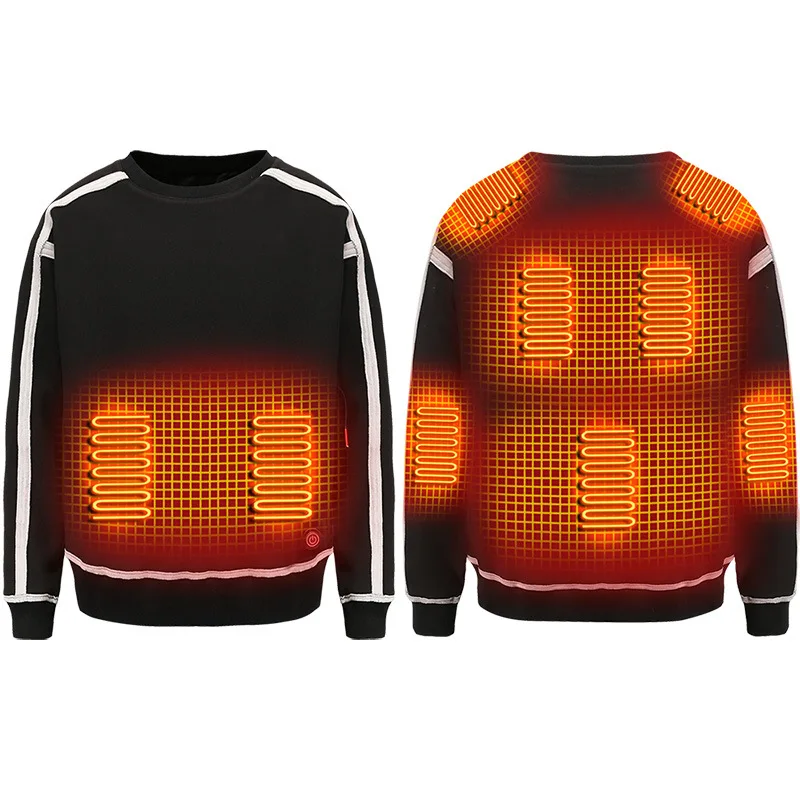 Winter New Hot Clothes Color Matching Top Men and Women USBElectric Heating Sports Trend Fashionable Warm Sports Sweater