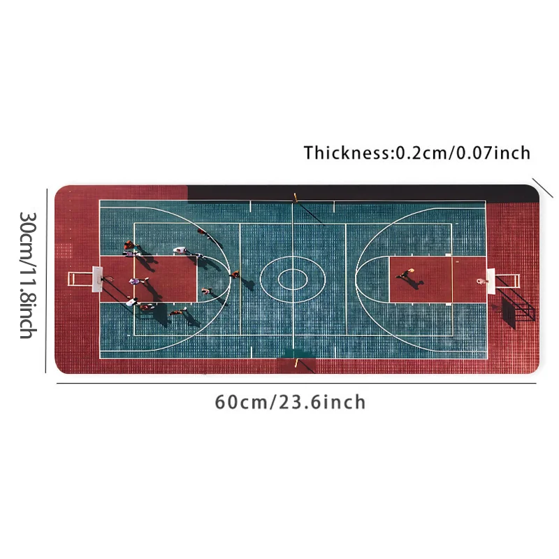 ملحقات مكتبية لملعب كرة السلة، لوحة مكتب كبيرة جدًا للألعاب للمكتب، قاعدة مطاطية غير قابلة للانزلاق، لوحة ماوس للكمبيوتر مخيطة