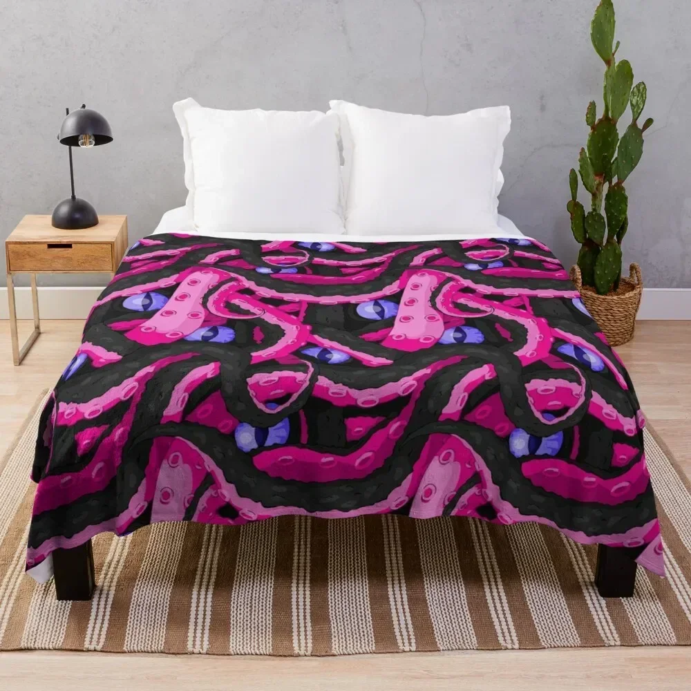 Succubus Tentacles Throw Blanket Picnic Plaid Thins valentine gift ideas Blankets