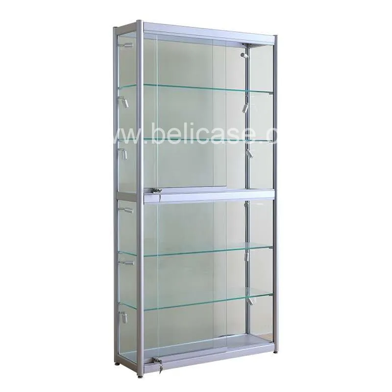 Imagem -04 - Led Light Glass Display Cabinet Display Showcase Mobiliário Elegante Vitrine Móveis Baratos Loja Personalizado