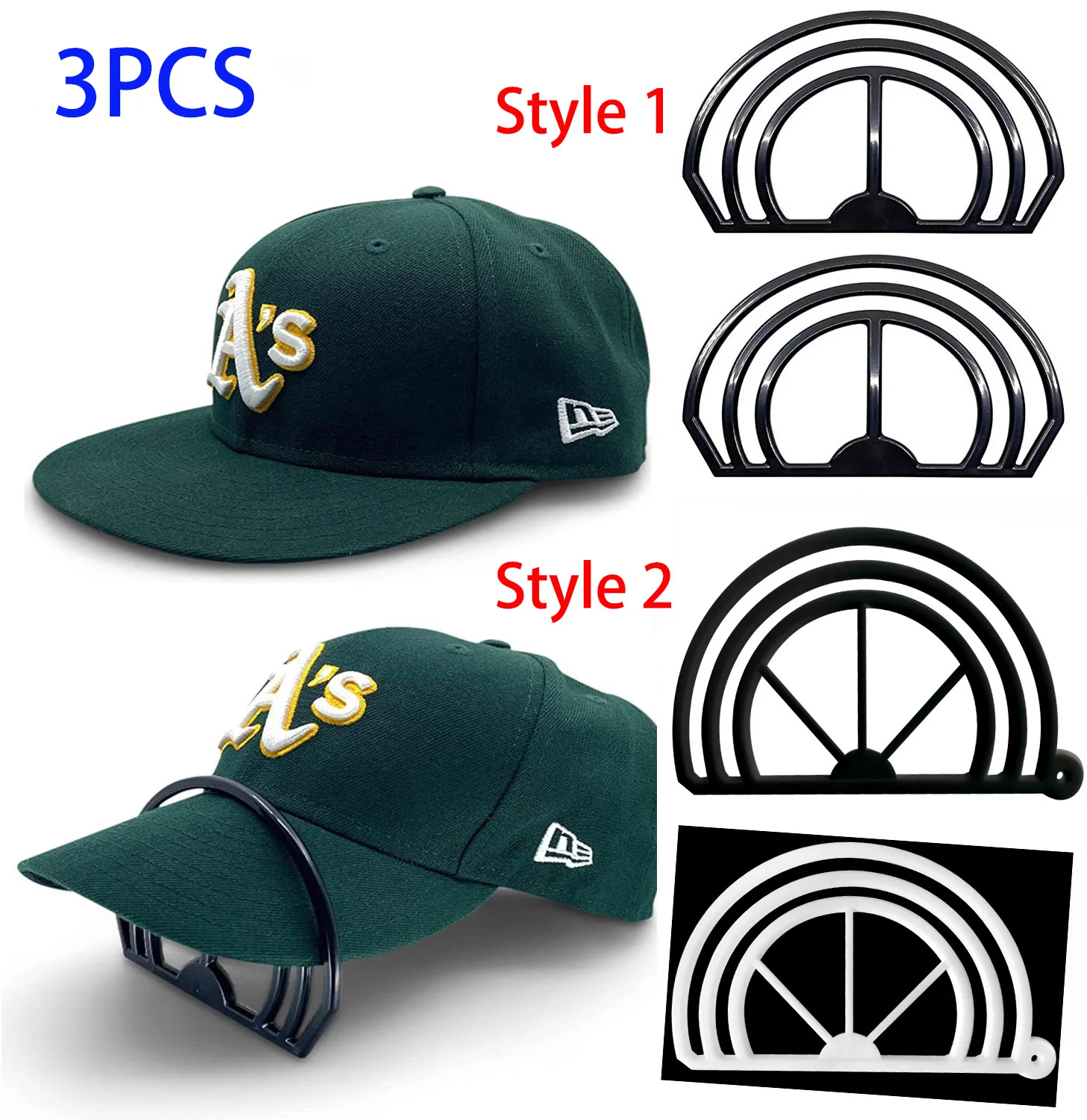 Hat Brim Bender 2 Curve Options No Steaming Required Baseball Cap Hat Edges Curving Band Accessories for Perfect Brim Curves