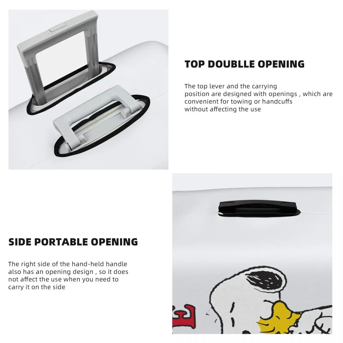 Capa protetora elástica para mala S-snoopys Love personalizada para bagagem de 18 a 32 polegadas