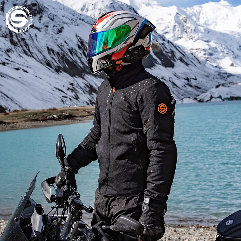 

SFK Motorcycle Jacket Spring&Summer Breathable Riding Clothes Detachable Winter Warm Cotton Inner Liner CE Protective Equipment