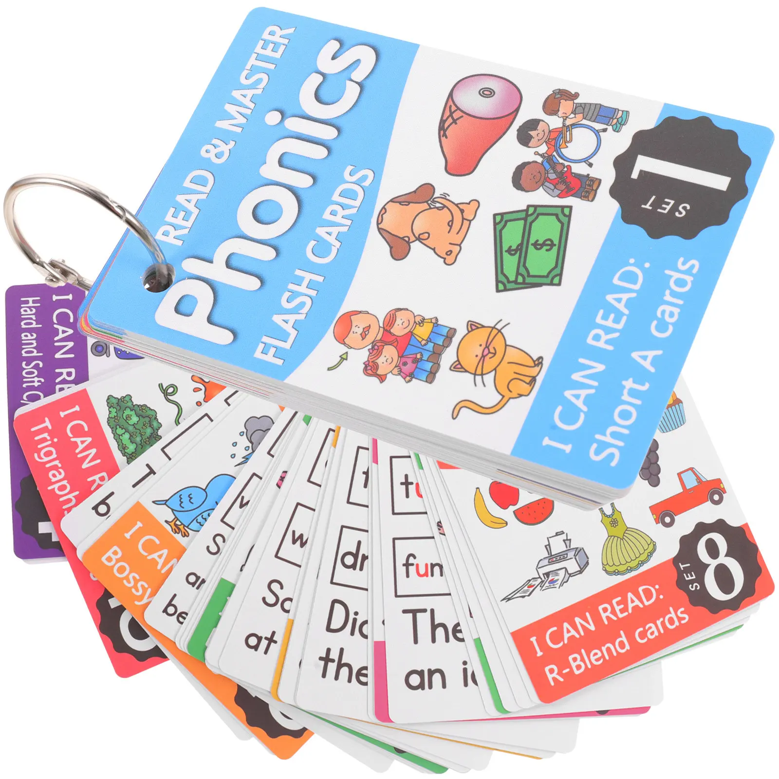

1Set English Spelling Cards Bright Colorful Early Educational Learning Flash Cards for Kids Memory Skill Practicing Children