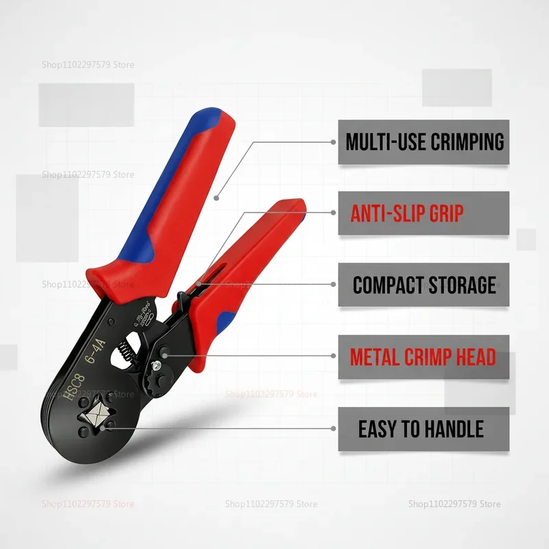 

Tubular Crimping Terminal Set with Multiple Pliers Electrical Connector Kit for Automotive Marine and Electrical Wiring Projects