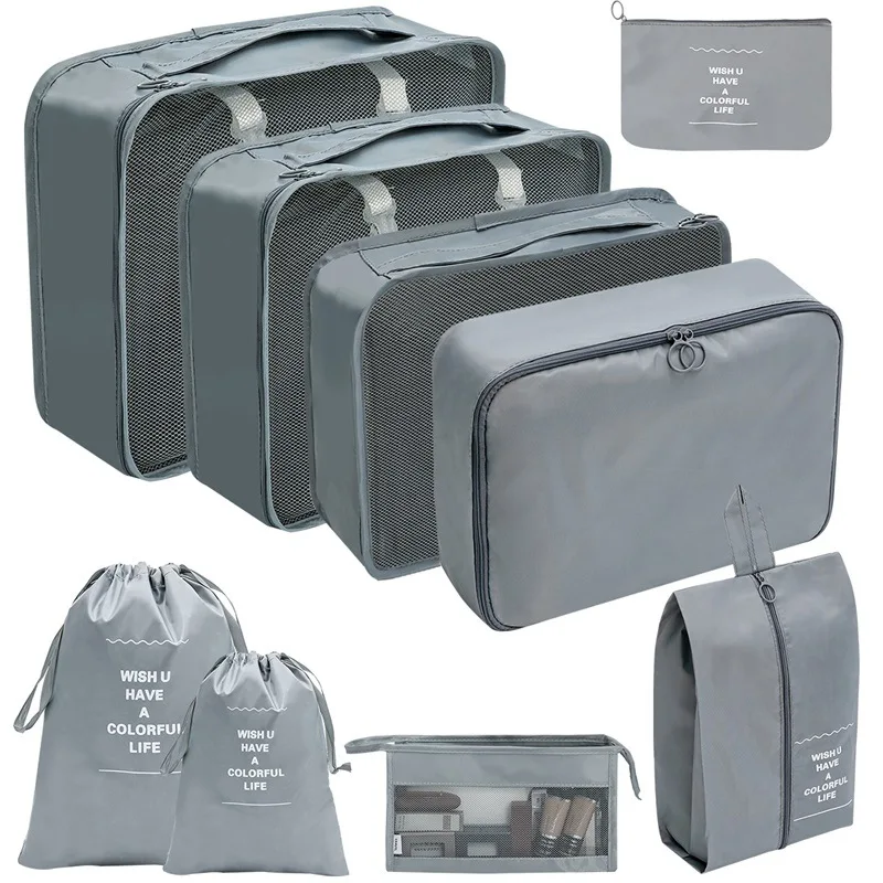 7/8/9/10 Stuks Set Reisorganisator Opbergzakken Koffer Verpakking Cubes Set Koffers Draagbare Bagage Kleding Schoen netjes Pouch Opvouwbaar - afbeelding 1