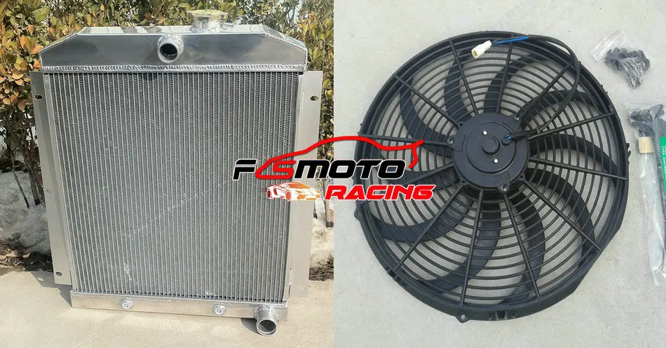 Radiatore in alluminio a 3 file + ventole per Chevy C/K Serie 3000 3100/3600/3800 TRUCK PICKUP 1947-1954 1948 1949 1950 1951 1952 1953