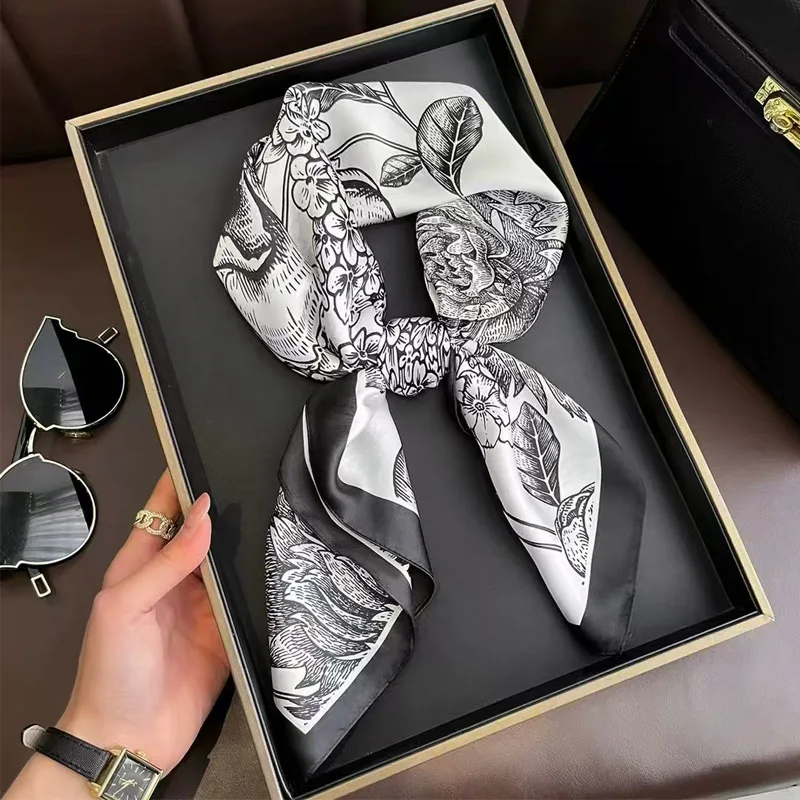 جديد فاخر الأوشحة الحريرية وشاح مربع الكورية موضة منديل شعبية الأوشحة الحريرية باندانا يلتف وشاح الديكور شال 70*70 سنتيمتر