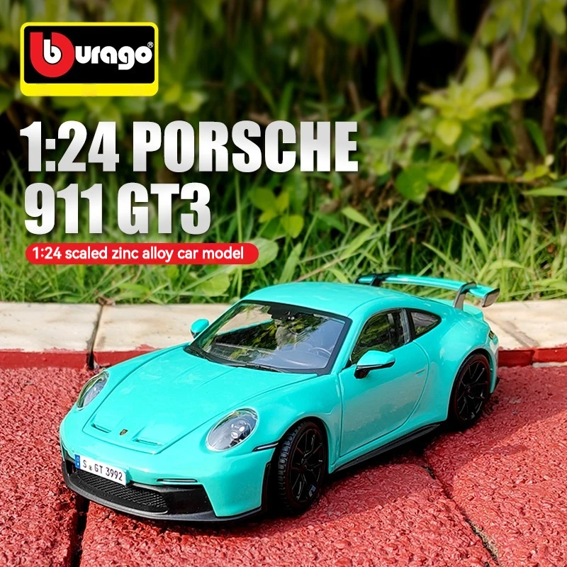 

Модель автомобиля Bburago в масштабе 1:24 Porsche 911 Gt3 из сплава, Коллекционные Подарочные украшения для мальчиков