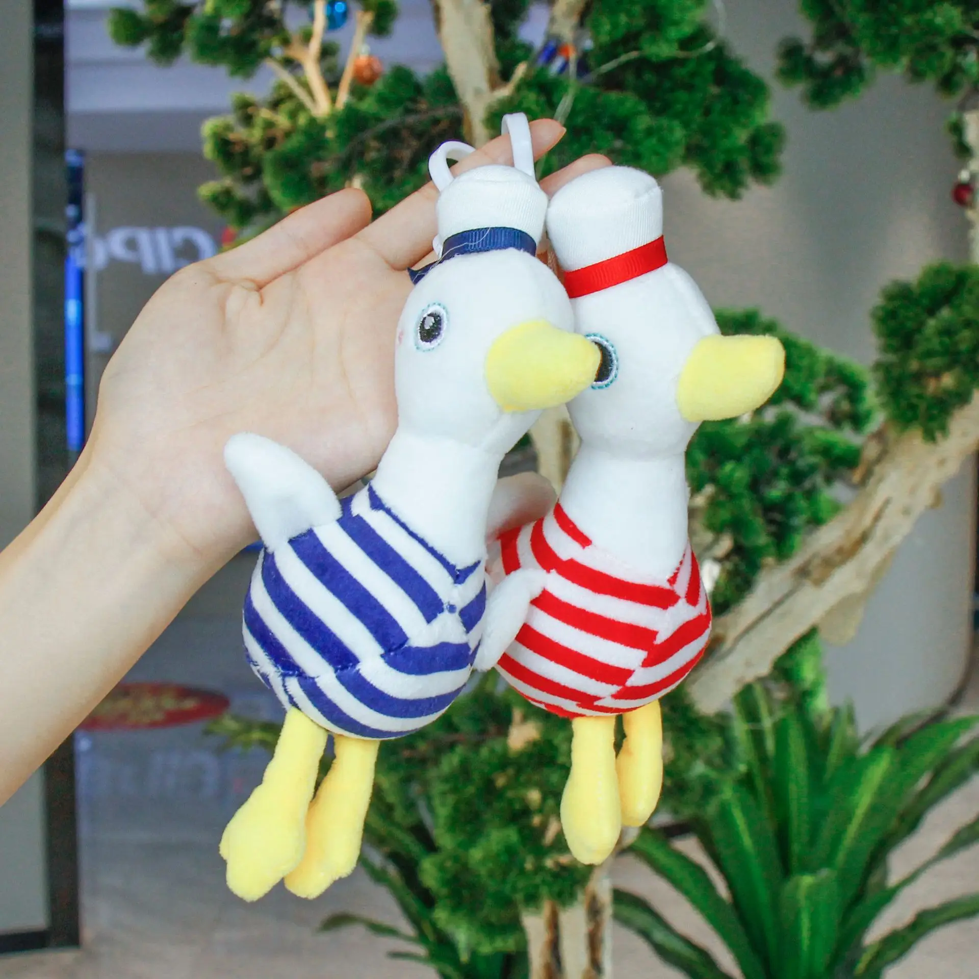 14cm Creative Cute Navy Duck Plush Pendant Duck Doll Backpack Accessory Keychain Soft Soothing Doll Christmas Funny Gift