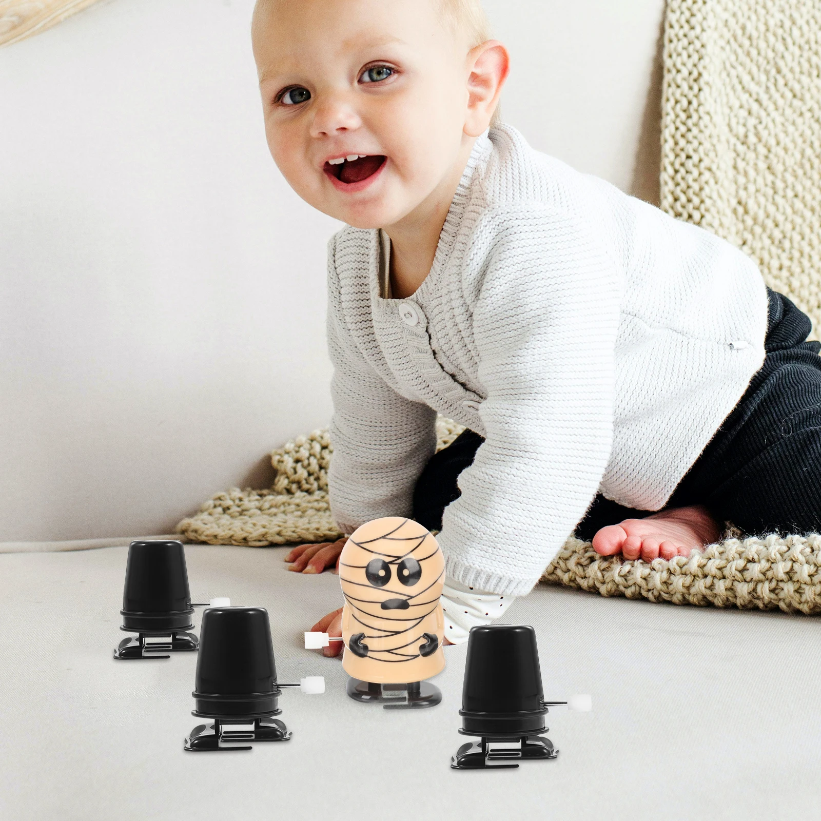 6pcs Plastic Clockwork Movement Diy Accessory Clay Craft Fitting Mini Rewinding Part Replacement Component Handmade School
