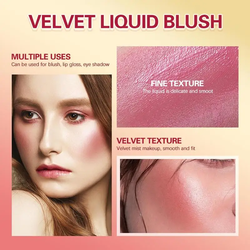 5 Colors Water Based Face Liquid Blusher Natural Silky Face Blush Cream Permanent Coloring Highlighter Stick Face Makeups