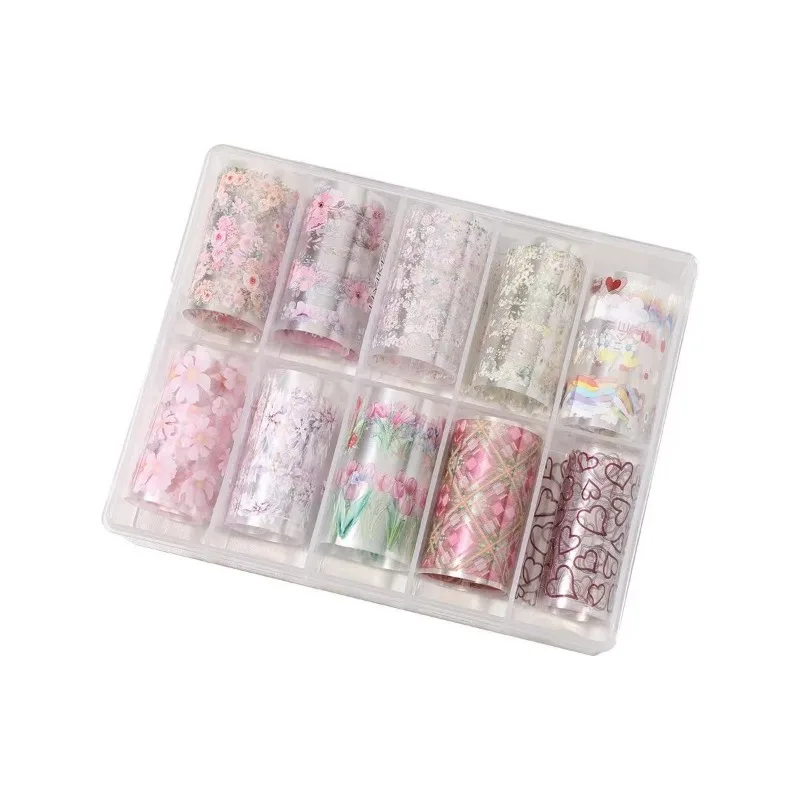Accessoires pour ongles fleurs tulipe ciel étoilé papier Nail Art et beauté autocollant, breloques pour ongles fournitures de décoration, presse sur les ongles