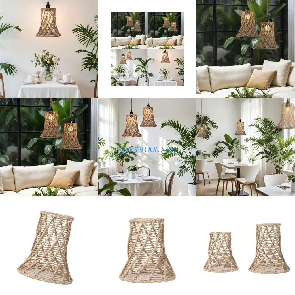 

L8RC Unique Art Lampshades Paper Weave Lampshades Indoor Pendant Light Shade Suitable for Enhancing Modern Aesthetic