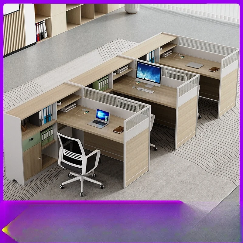 Workstation desk Simple modern double face-to-face financial desk Office table and chair combination 2-person staff desk