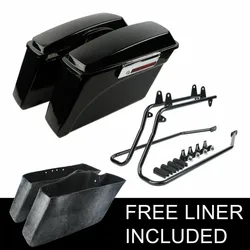 Motorcycle Hard Saddlebags Saddle Bag With Conversion Bracket For Harley Softail 1986-2017