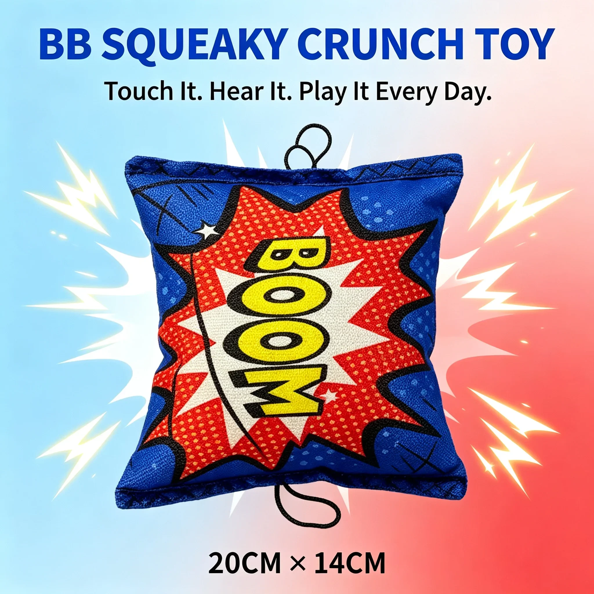 New Squeaky Crinkle Dog Toy Chip Bag with BB Squeaker Crinkle Paper Oxford Cloth for Small Medium Dogs Boredom Relief Interactiv