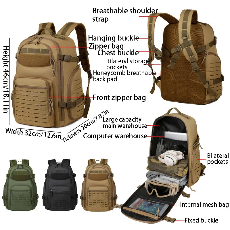 

Tactical Backpack Large Capacity, Dragon Egg Camo Hiking Backpack for Outdoor Travel & Trekking, Military Daypack