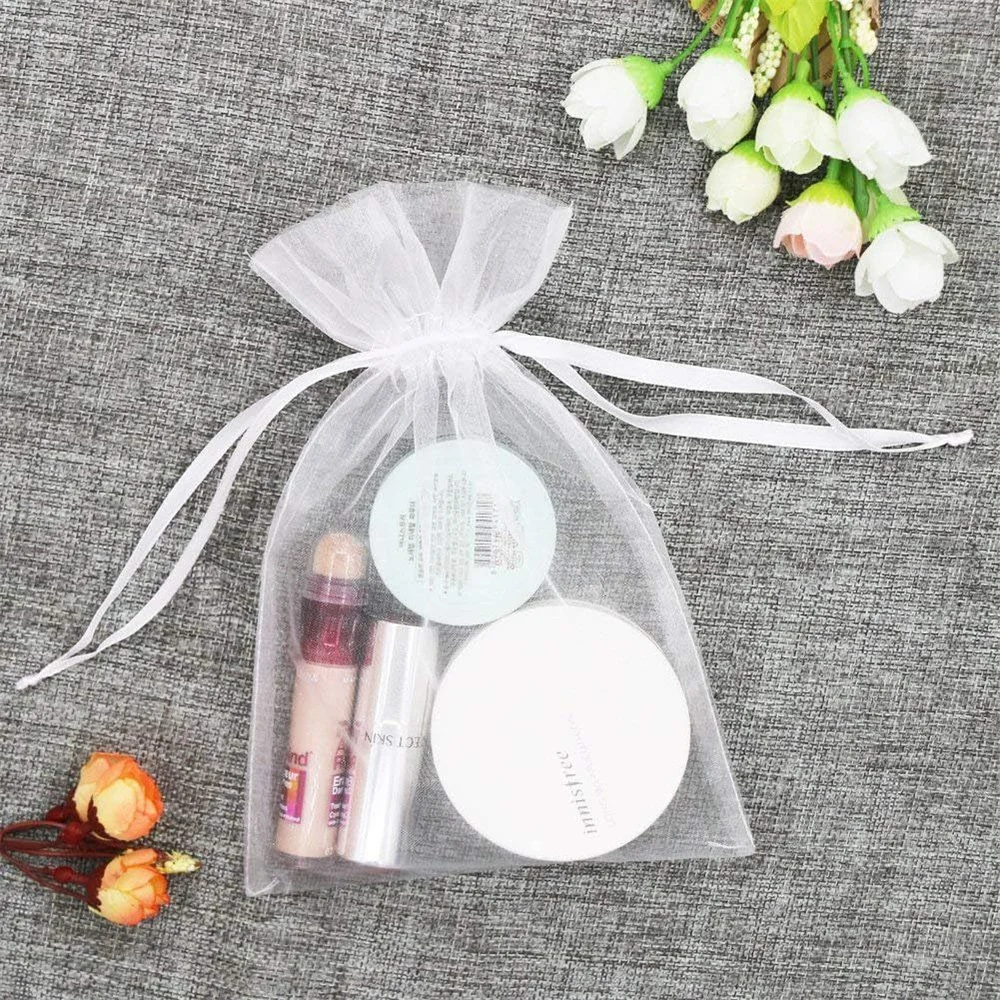 100 قطعة/الوحدة 7x9 9x12 سنتيمتر أكياس الأورجانزا حقيبة مجوهرات حفل زفاف الديكور أكياس Drawable هدية الحقائب تغليف المجوهرات