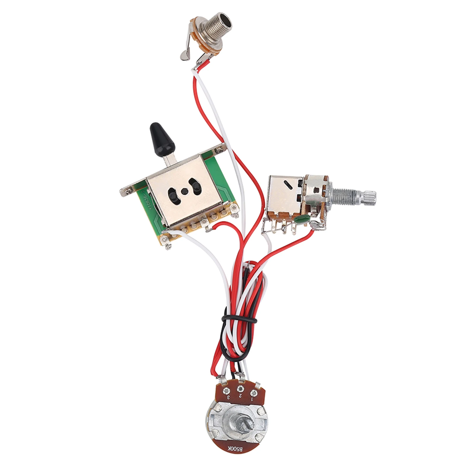 Electric Guitar Metallic Wiring Harness Prewired Kit 3 Way Switch Pots Set A500K Switch Wiring