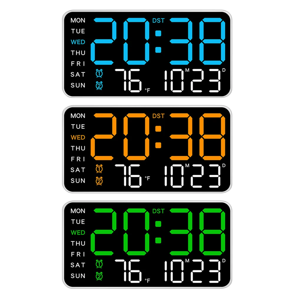 Large Digital Wall Clock Temp Date Week Display Remote Control Usb Powered Table Clock Wall-mounted Dual Alarms Led Clocks